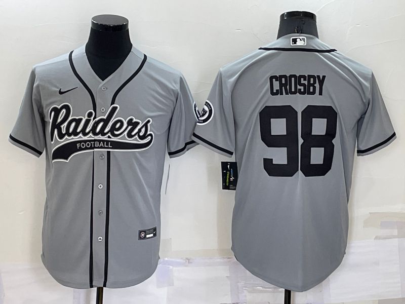 Men Oakland Raiders #98 Crosby Grey Nike Co branded NFL Jersey->chicago bears->NFL Jersey
